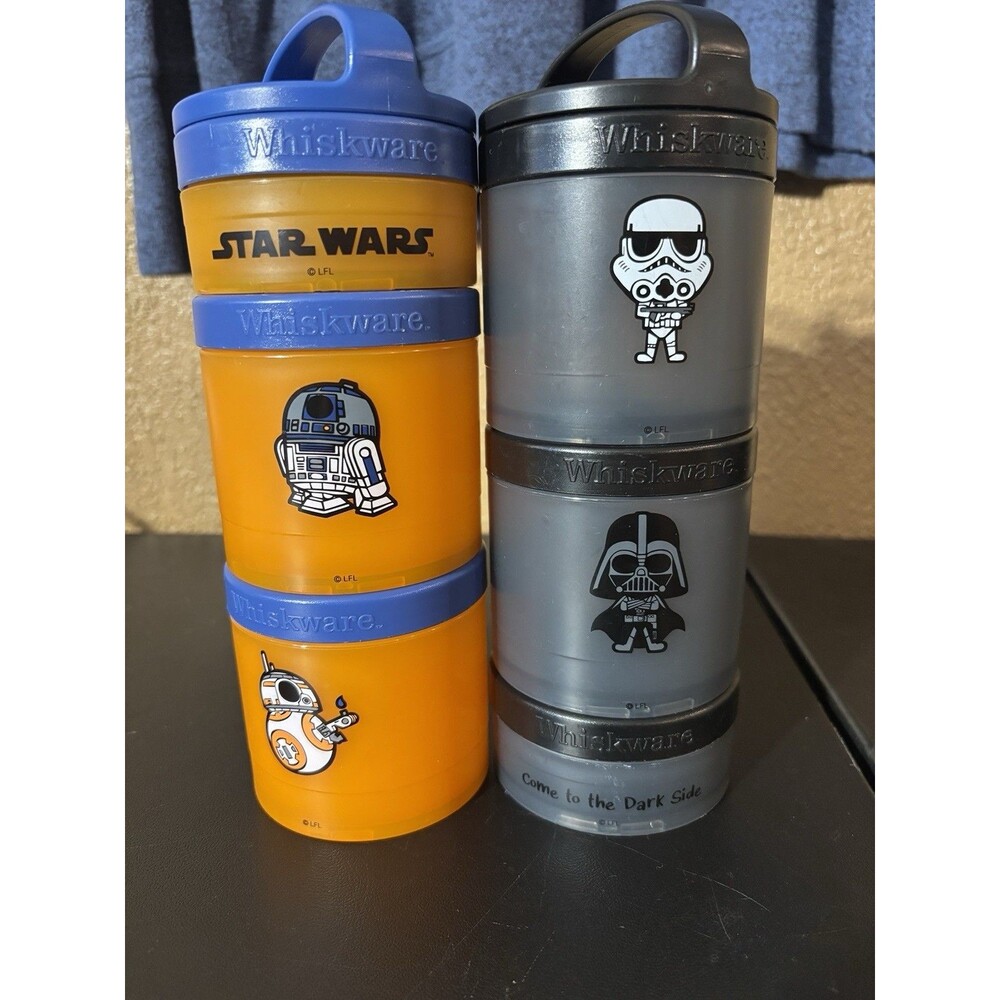 Whiskware Star Wars Stackable 3-Compartment Lunch Containers 2pk Handle Lid
